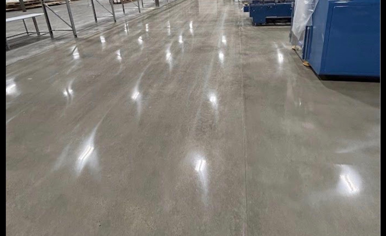 Polished concrete floor — matte satin finish